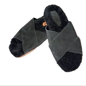 Marc Fisher LTD Black Canna Sheep Shearling Slippers Women’s Size 8M Never Worn